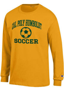 Champion Cal Poly Humboldt Lumberjacks Gold Soccer Jersey Long Sleeve T Shirt