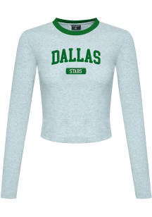 Hype and Vice Dallas Stars Womens Grey Applique Baby LS Tee