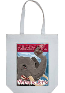 Alabama Crimson Tide White Canvas Tote