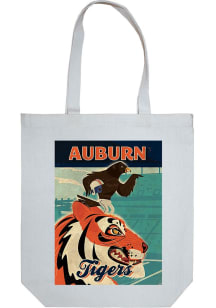 Auburn Tigers White Canvas Tote