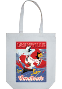 Louisville Cardinals White Canvas Tote