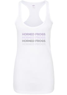 TCU Horned Frogs Womens White Neon Nights Racerback Tank Top