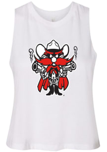 Texas Tech Red Raiders Womens White Endzone Racerback Crop Tank Top