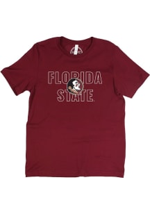 Florida State Seminoles Womens Red Outline Short Sleeve T-Shirt