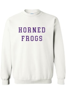 TCU Horned Frogs Womens White Varsity Patch Crew Sweatshirt