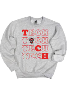 Texas Tech Red Raiders Womens Grey Stacked Crew Sweatshirt