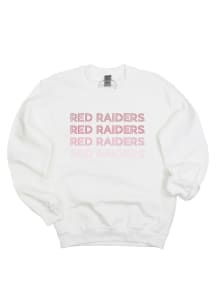 Texas Tech Red Raiders Womens White Neon Nights Crew Sweatshirt
