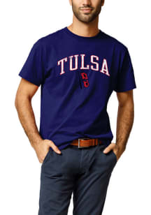 Tulsa Golden Hurricane Blue Arch Mascot Short Sleeve T Shirt
