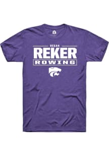 Regan Reker K-State Wildcats Purple NIL Stacked Box Short Sleeve Player T Shirt