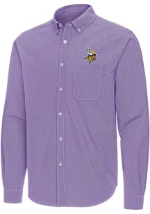 Antigua Minnesota Vikings Mens Purple Porter Long Sleeve Dress Shirt
