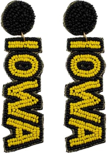 Iowa Hawkeyes Beaded Logo Womens Earrings