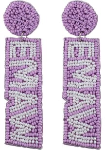 K-State Wildcats Beaded Logo Womens Earrings