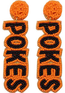 Oklahoma State Cowboys Beaded Logo Womens Earrings