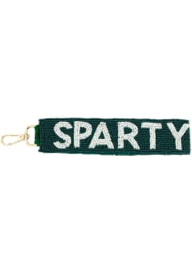 Michigan State Spartans Beaded Keychain - Green