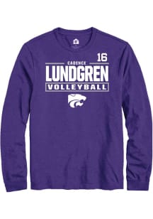 Cadence Lundgren K-State Wildcats Purple NIL Stacked Box Long Sleeve Player T Shirt