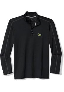 Tommy Bahama George Mason University Mens Black Island Energy Long Sleeve Qtr Zip Pullover