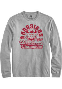 Summit Sportswear Indiana Hoosiers Grey Vintage 2025 National Champions Long Sleeve T Shirt