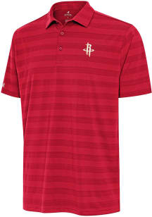 Antigua Houston Rockets Mens Red Tunnel Short Sleeve Polo