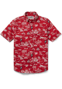 Reyn Spooner Ohio State Buckeyes Mens Red Kekai Classic Short Sleeve Dress Shirt