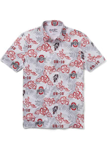Reyn Spooner Ohio State Buckeyes Mens White Pua Short Sleeve Fashion Polo