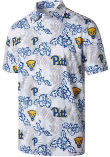 Reyn Spooner Pitt Panthers Mens White Pua Short Sleeve Fashion Polo