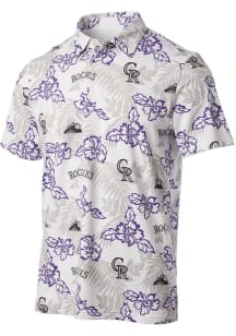 Reyn Spooner Colorado Rockies Mens White Game Day Short Sleeve Fashion Polo