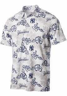 Reyn Spooner New York Yankees Mens White Game Day Short Sleeve Fashion Polo