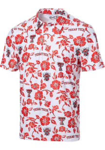 Reyn Spooner Texas Tech Red Raiders Mens White PUA Performance 24 Short Sleeve Fashion Polo