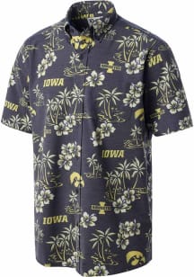 Reyn Spooner Iowa Hawkeyes Mens Black Kekai Button 24 Short Sleeve Dress Shirt