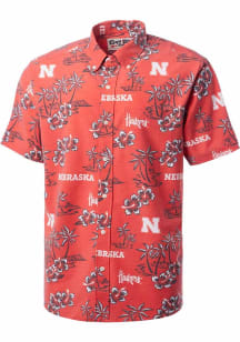 Reyn Spooner Nebraska Cornhuskers Mens Red Kekai Button 24 Short Sleeve Dress Shirt