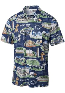 Reyn Spooner Penn State Nittany Lions Mens Navy Blue Scenic Short Sleeve Fashion Polo