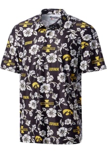 Reyn Spooner Iowa Hawkeyes Mens Black PUA Short Sleeve Fashion Polo