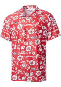 Reyn Spooner Wisconsin Badgers Mens Red PUA Short Sleeve Fashion Polo