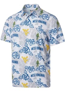 Reyn Spooner West Virginia Mountaineers Mens White PUA Short Sleeve Fashion Polo