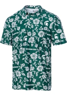Reyn Spooner Michigan State Spartans Mens Green PUA Short Sleeve Fashion Polo