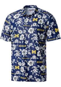 Reyn Spooner Michigan Wolverines Mens Blue PUA Short Sleeve Fashion Polo