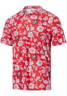 Reyn Spooner Ohio State Buckeyes Mens Red PUA Short Sleeve Fashion Polo
