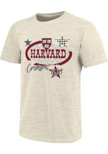 Harvard Crimson Youth Natural Oval Check Short Sleeve T-Shirt