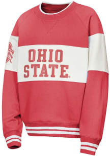 Ohio State Buckeyes Youth Red Puck Shot Long Sleeve Crew Sweatshirt