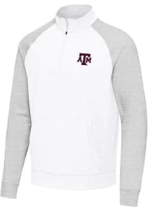 Antigua Texas A&M Aggies Mens Grey Urgent Colorblock Long Sleeve Qtr Zip Pullover