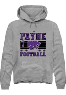 VJ Payne  Rally K-State Wildcats Mens Grey NIL Striped Long Sleeve Hoodie
