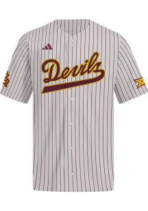 Adidas Arizona State Sun Devils Mens Grey Replica Pinstripe Baseball Jersey
