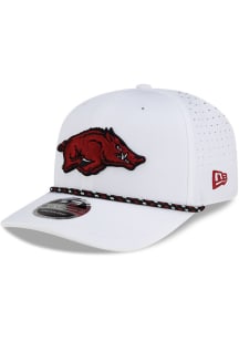 New Era Arkansas Razorbacks White Rope Rope 9SEVENTY Stretch Snap Adjustable Hat - White
