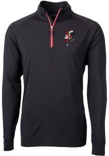 Cutter and Buck Louisville Cardinals Mens Black Adapt Eco Knit Long Sleeve Qtr Zip Pullover