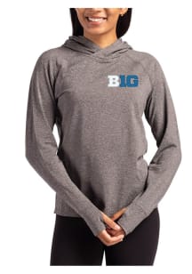 Cutter and Buck Big Ten Womens Black Adapt Knit Hood Hooded Sweatshirt