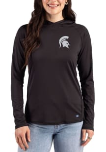 Cutter and Buck Michigan State Spartans Womens Black Prospect Eco Hooded Sweatshirt
