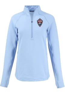 Cutter and Buck Colorado Rapids Womens Light Blue Pehastin Qtr Zip