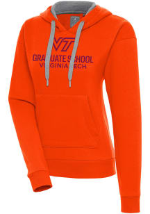 Antigua Virginia Tech Hokies Womens Orange VA TECH Graduate Victory Hooded Sweatshirt