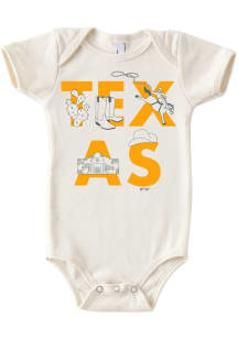 Texas Baby White Icons Font Short Sleeve One Piece
