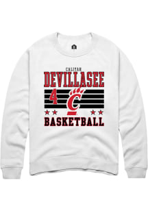 Caliyah DeVillasee Cincinnati Bearcats Mens White NIL Striped Player Crew